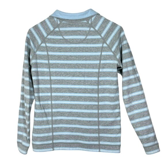 Tommy Bahama Mens Striped Half-Zip Pullover Sweatshirt - Gray & Light Blue *Medi - Picture 2 of 4